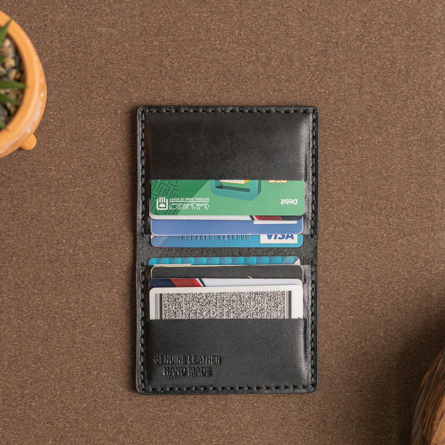 slim Plain card holder | Black