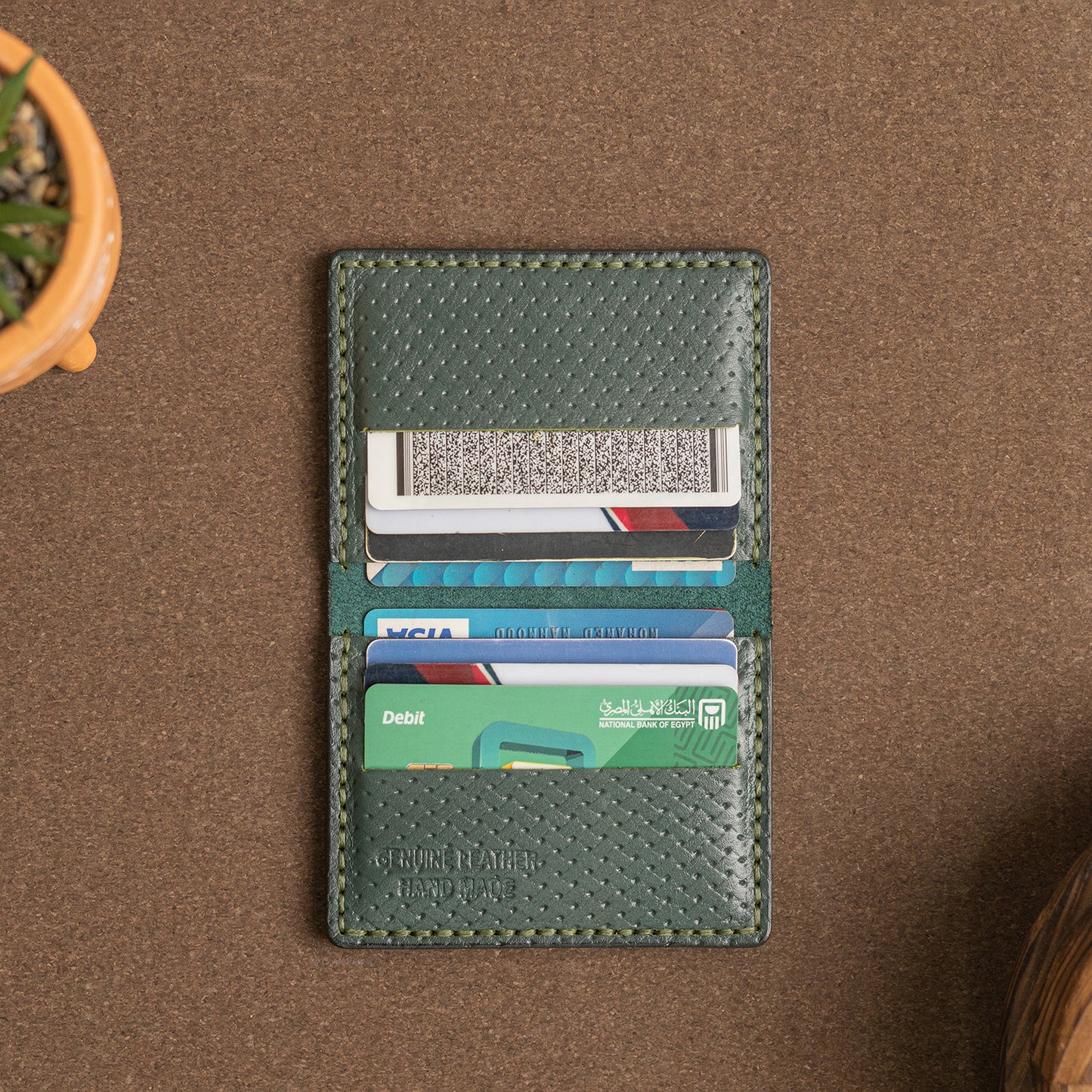 slim Tangled card holder | Olive