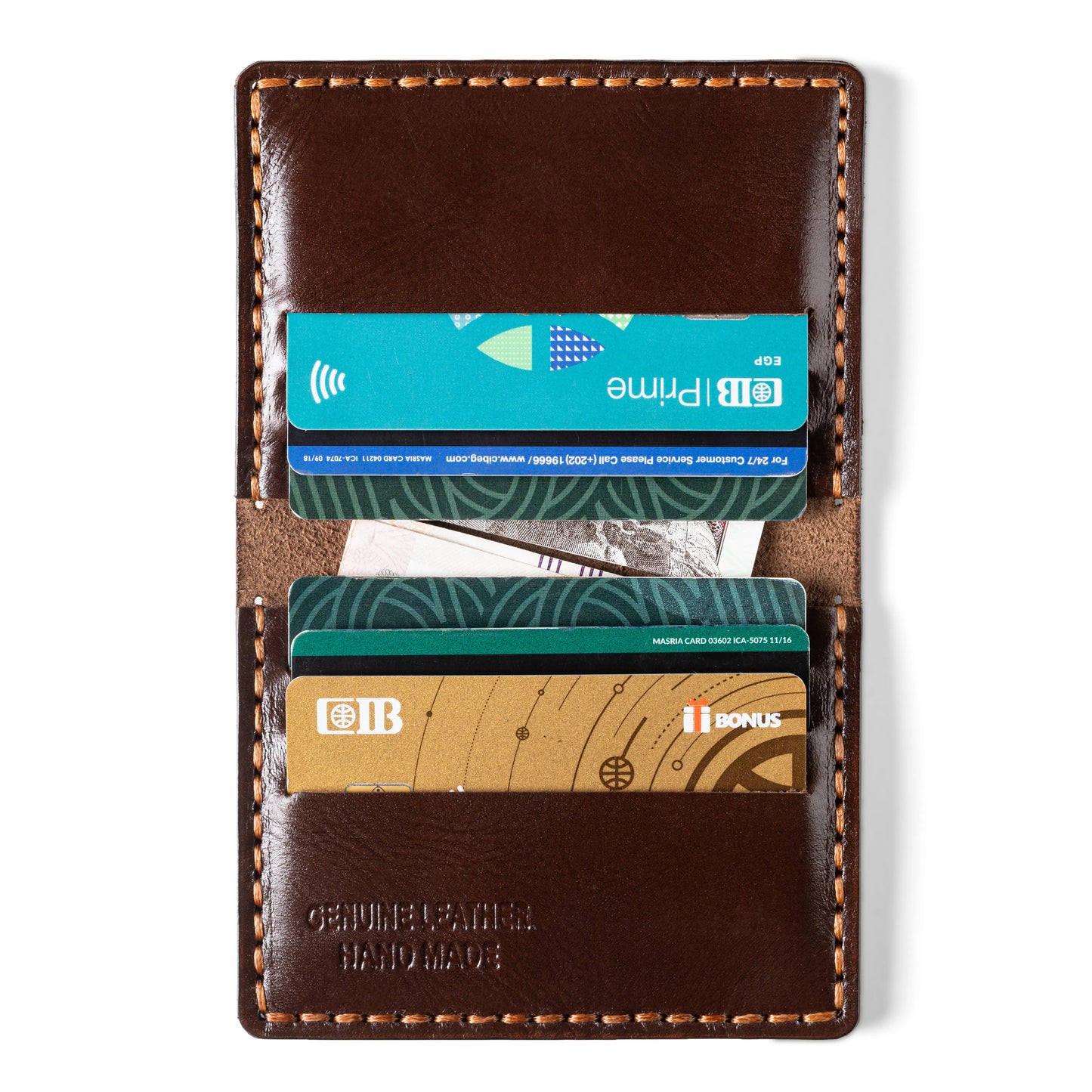 slim Plain card holder | Brown