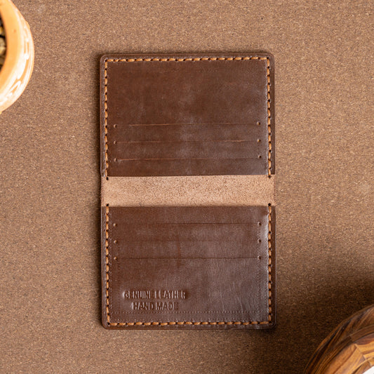 slim Plain card holder | Brown