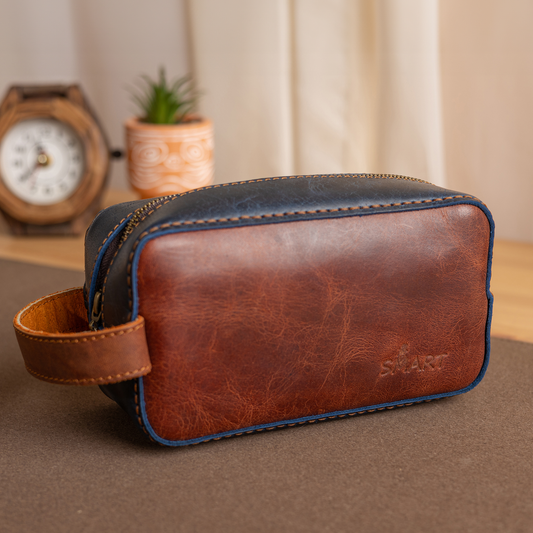 Clutched handbag | Brown*Blue