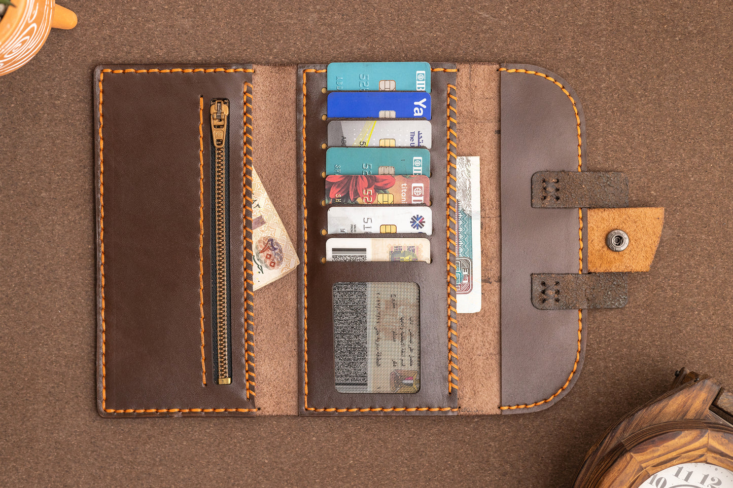 Tri-fold wallet | Brown