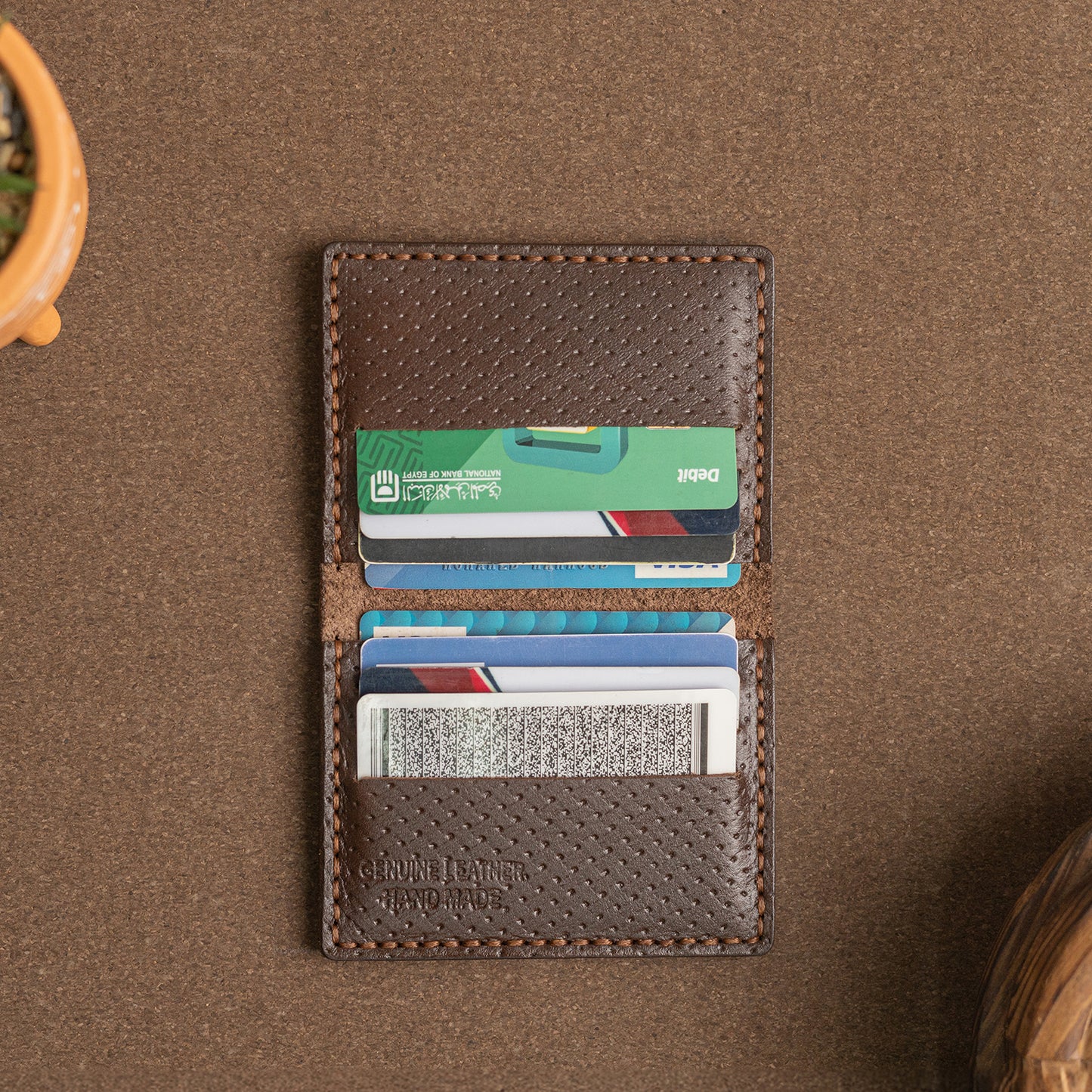 slim Tangled card holder | Brown