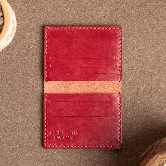 slim Plain card holder | Burgundy